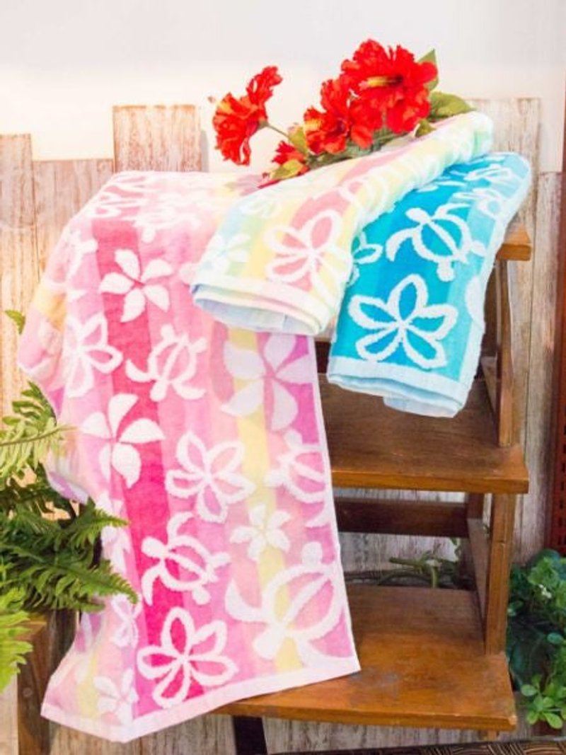 Plumeria Honu Face Towel - Towels - Other Materials 