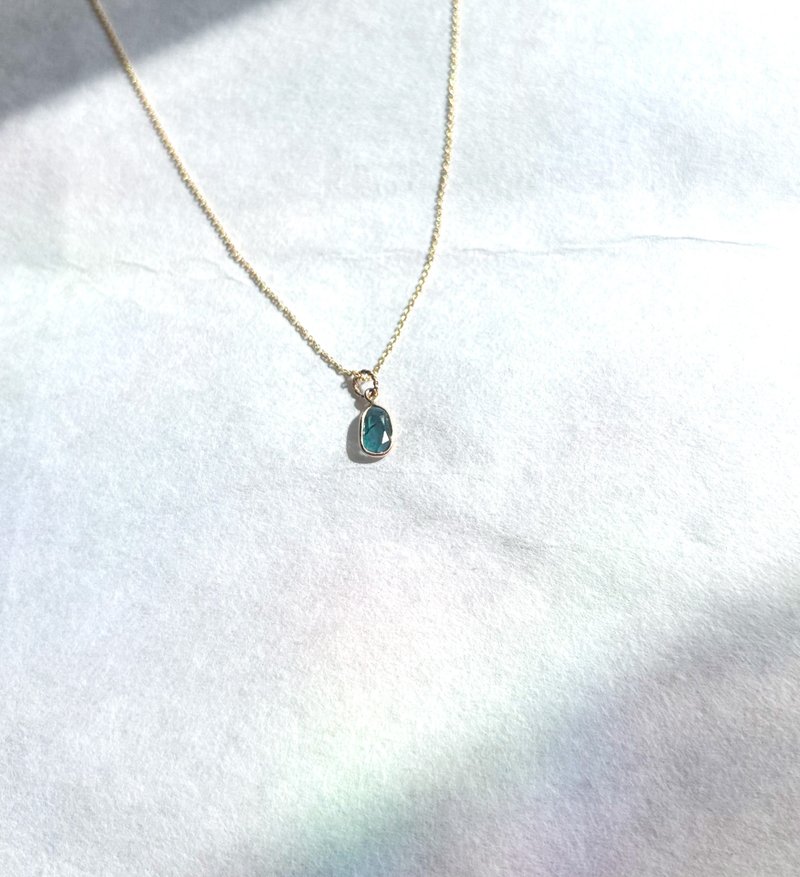 Ramune Blue 藍色椒鹽鑽鑲18K黃金墜子 - 其他 - 鑽石 藍色