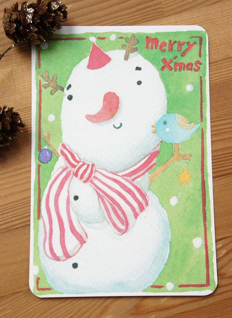 Sewing ball Christmas postcard fourth (suit 5 into) - Cards & Postcards - Paper White