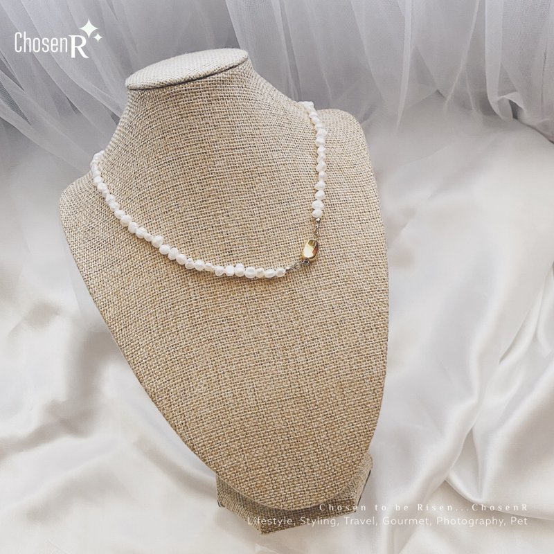 Small Ingot Two-Wear Baroque Pearl Necklace - สร้อยคอ - ไข่มุก ขาว