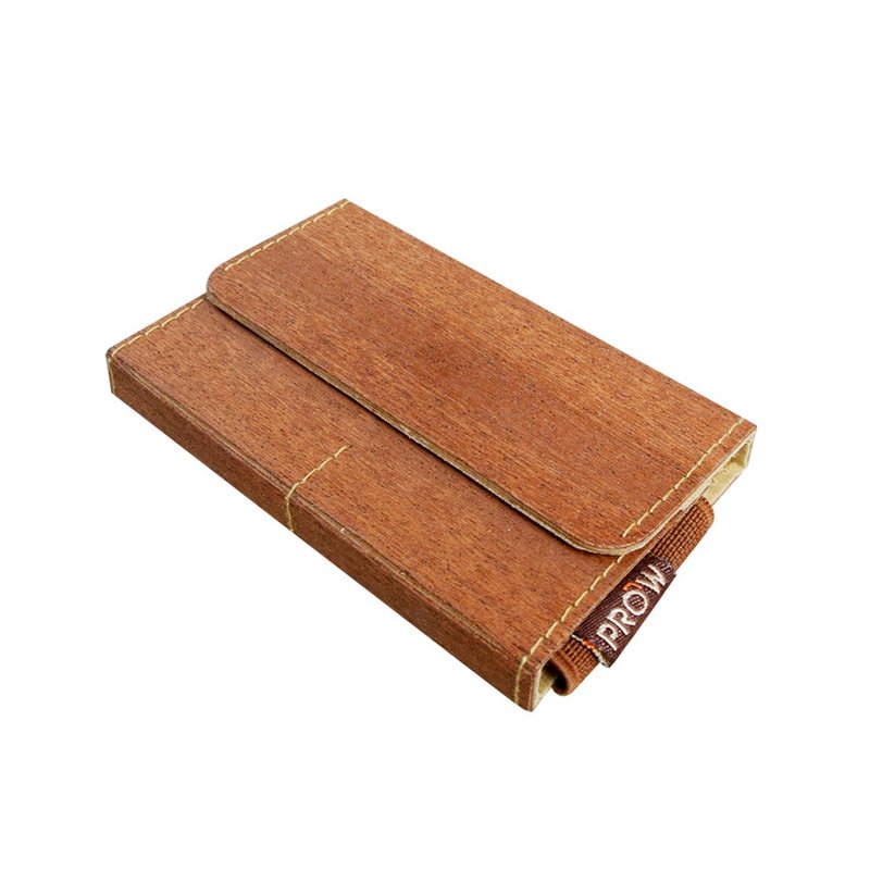 PROW Wood Veneer Business Namecard/Credit card Holder, Mahogany, Magnetic shut - 名片夾/名片盒 - 木頭 咖啡色