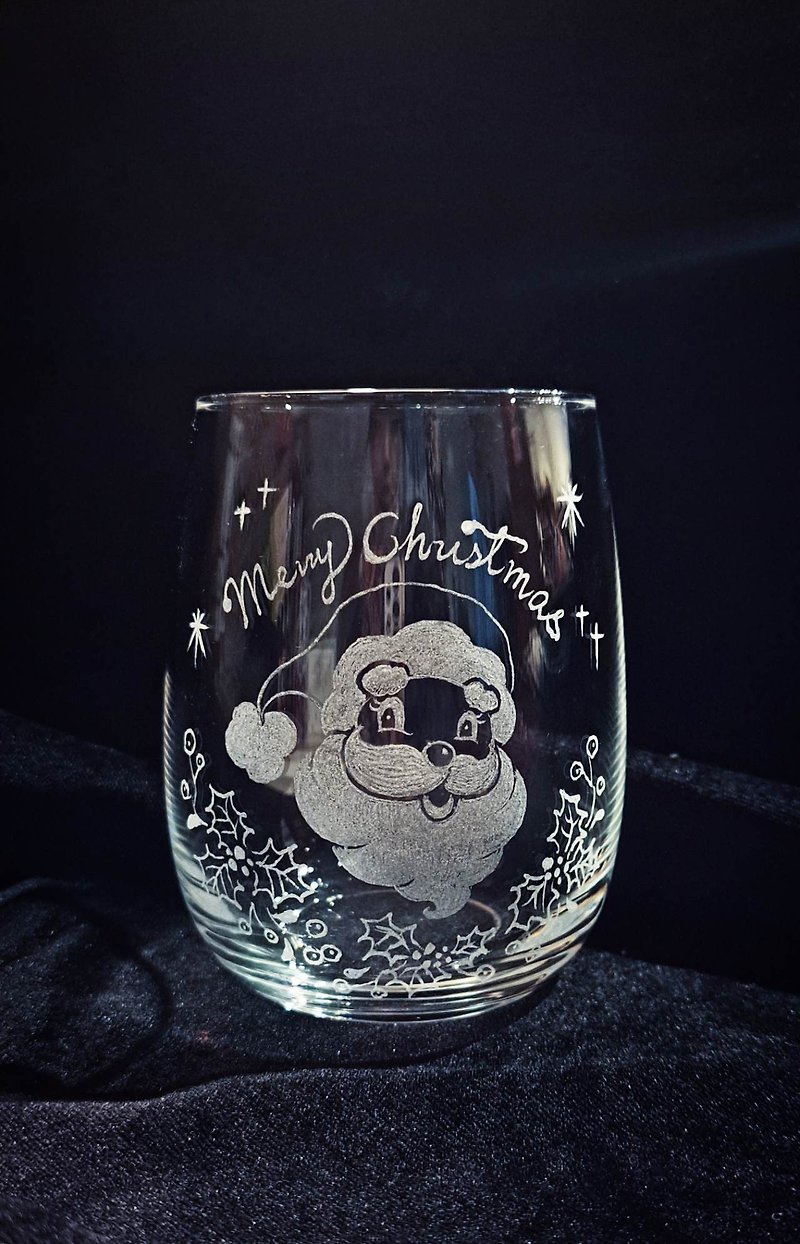 Spot + Pre-Order (Including Christmas Gift Box Packaging) - [Santa Claus] Pure Hand Carved Cup - Autumn Glass - Cups - Glass 