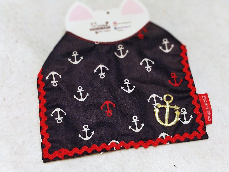 Double-sided sailor outfit pet scarf/neck decoration Sailor Marine - Clothing & Accessories - Cotton & Hemp Multicolor