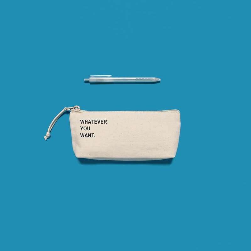 Customized English, English, Japanese, Korean, and Korean fonts are designed to give you funny gifts - bottomed pencil case (TS) - Pencil Cases - Cotton & Hemp White
