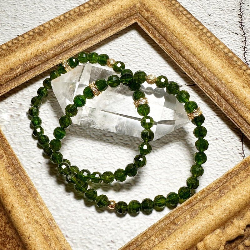 Diopside bracelet - สร้อยข้อมือ - คริสตัล สีเขียว