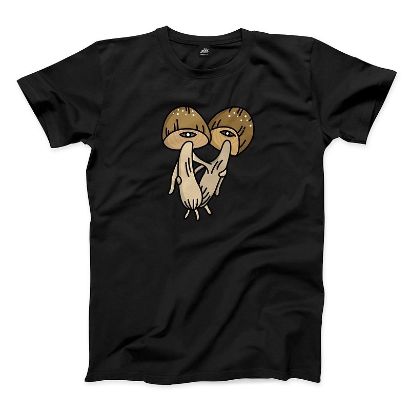 Huobao Mushroom-Straw Mushroom-Black-Neutral T-shirt - Men's T-Shirts & Tops - Cotton & Hemp Black