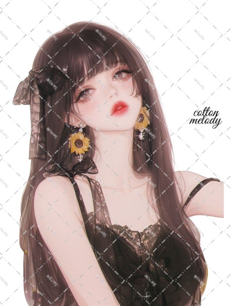 original sticker no.6130 人物ステッカー オリジナルステッカー 人物ステッカー 女の子ステッカー オリジナル人物ステッカー - 貼紙 - 紙 