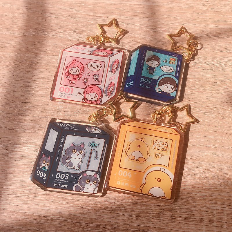 All 4 types of Nendoroid glue pendants - ที่ห้อยกุญแจ - พลาสติก สึชมพู