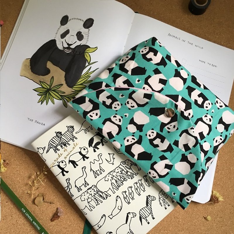 Panda Bidai cosmetic bag light green file storage Camera Bag - Handbags & Totes - Cotton & Hemp 