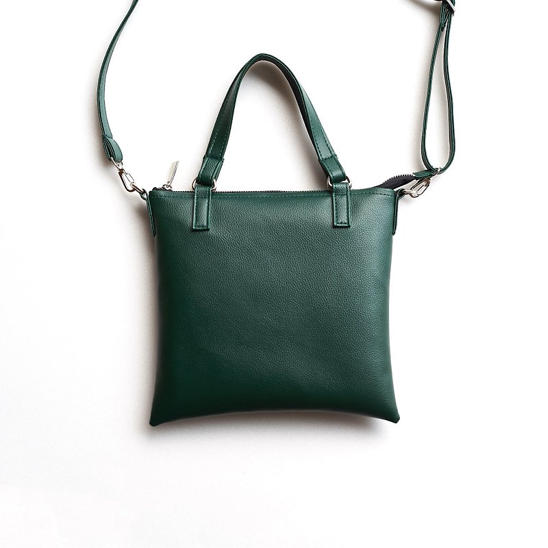 Joker Minimalist Toast Party Bag Portable Shoulder Dual Dark Green / Dark Green - Messenger Bags & Sling Bags - Faux Leather Green