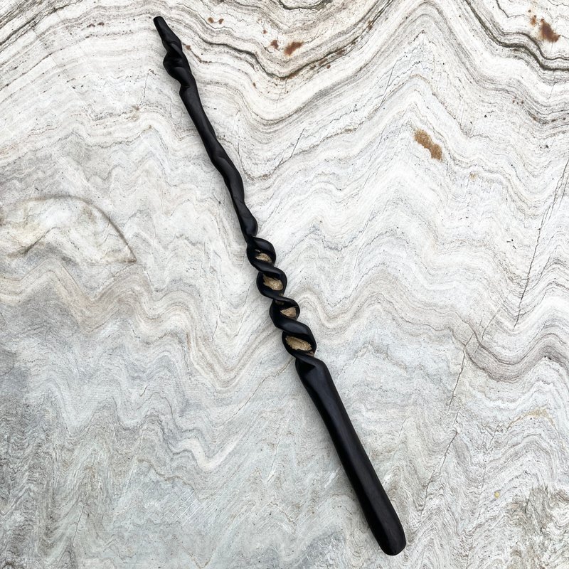 我製杖　魔杖　拾爭據德　手工魔杖　法杖 - 擺飾/家飾品 - 木頭 黑色