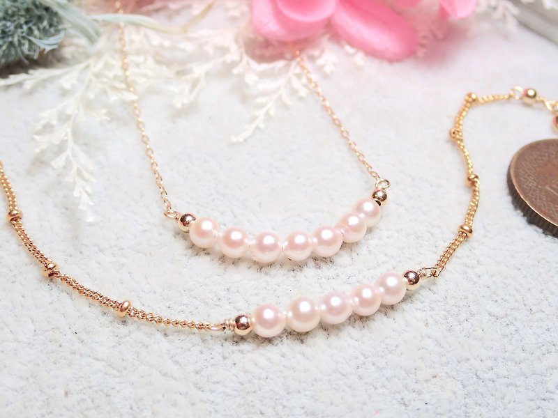 Sweet little moments. Baby Akoya. Bracelet. necklace - Necklaces - Pearl Pink
