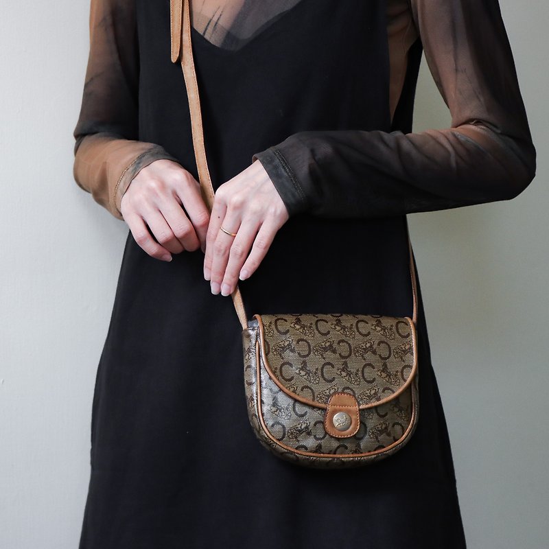 Vintage Celine RARE Classic Monogram Mini Shoulder Crossbody Bag - Messenger Bags & Sling Bags - Genuine Leather Brown