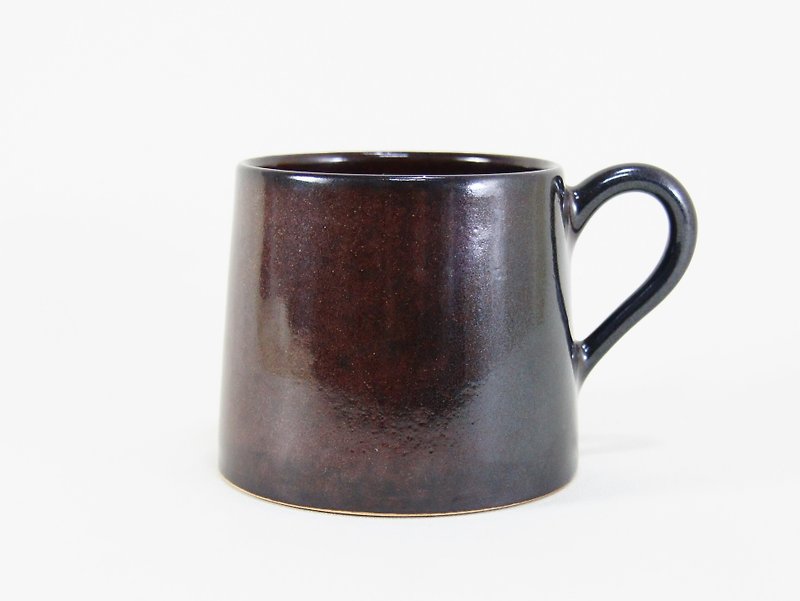Black coffee cup, teacup, mug, cup, mountain cup, lid - about 350ml - Mugs - Pottery Black