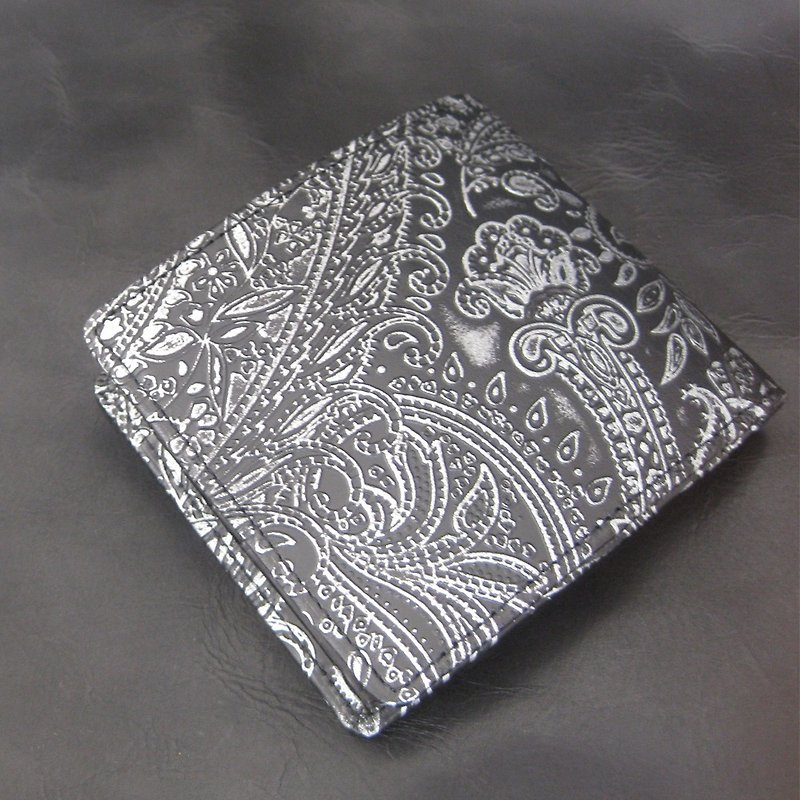 "Metal" wallet Paisley bi-fold wallet paisley - Wallets - Genuine Leather Silver