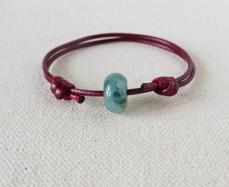 [Lucky Passepartout] Ice Floating Flower Jade Korean Wax Thread Bracelet OH12* to attract wealth and good luck in the Year of the Zodiac - Bracelets - Gemstone Multicolor