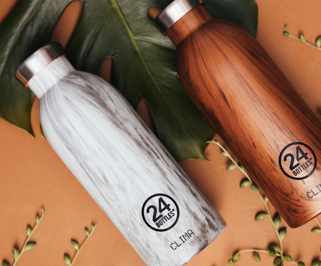 Italy 24Bottles [CLIMA Hot and Cold Insulation Series] Sequoia Wood Grain-  Stainless Steel Bottle - สตูดิโอ 24Bottles HK กระบอกน้ำร้อน - Pinkoi