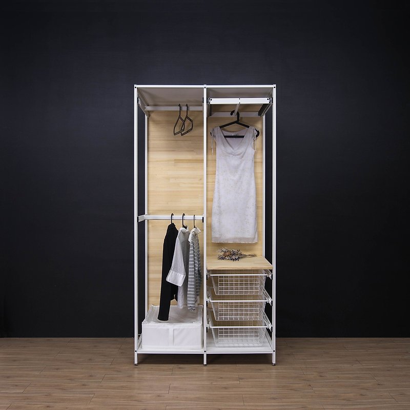 Creesor-Shido 60 Country Style Wardrobe - Wardrobes & Shoe Cabinets - Other Metals White