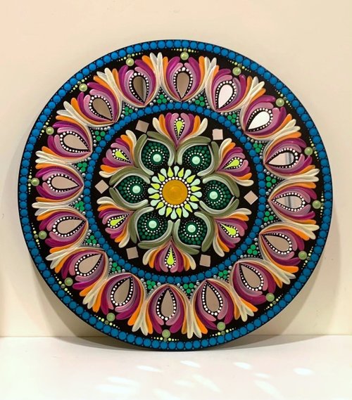 曼荼羅絵画曼荼羅アート手描き 30*30 - ショップ mandalasky168