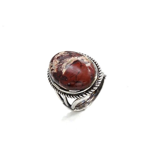 Artisan by N.K. Silver Ring with Natural Jasper