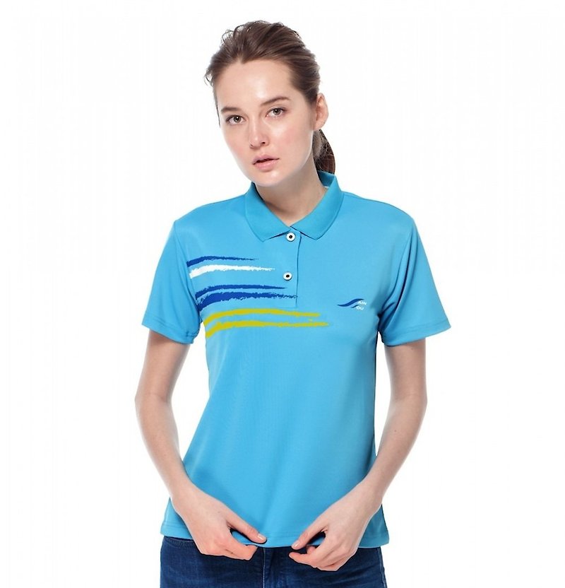 MIT Moisture Wicking POLO Shirt (Women's) - Women's Sportswear Tops - Polyester Blue