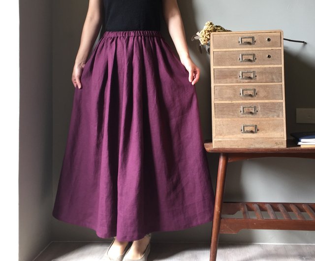 豪華刺繍　パープル　ロングスカート ベイクルーズ シティーショップ CITYSHOP フラワープリント