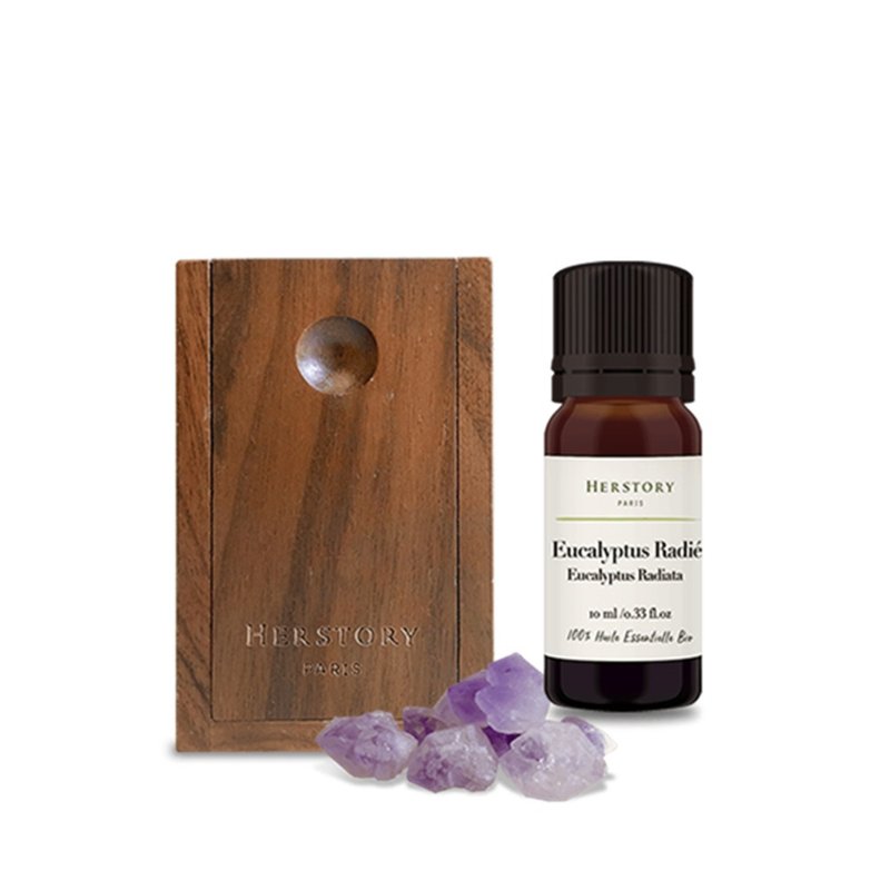 【HERSTORY】Top Crystal Diffuser Gift Box- Respiratory Scavenger - Fragrances - Wood Brown