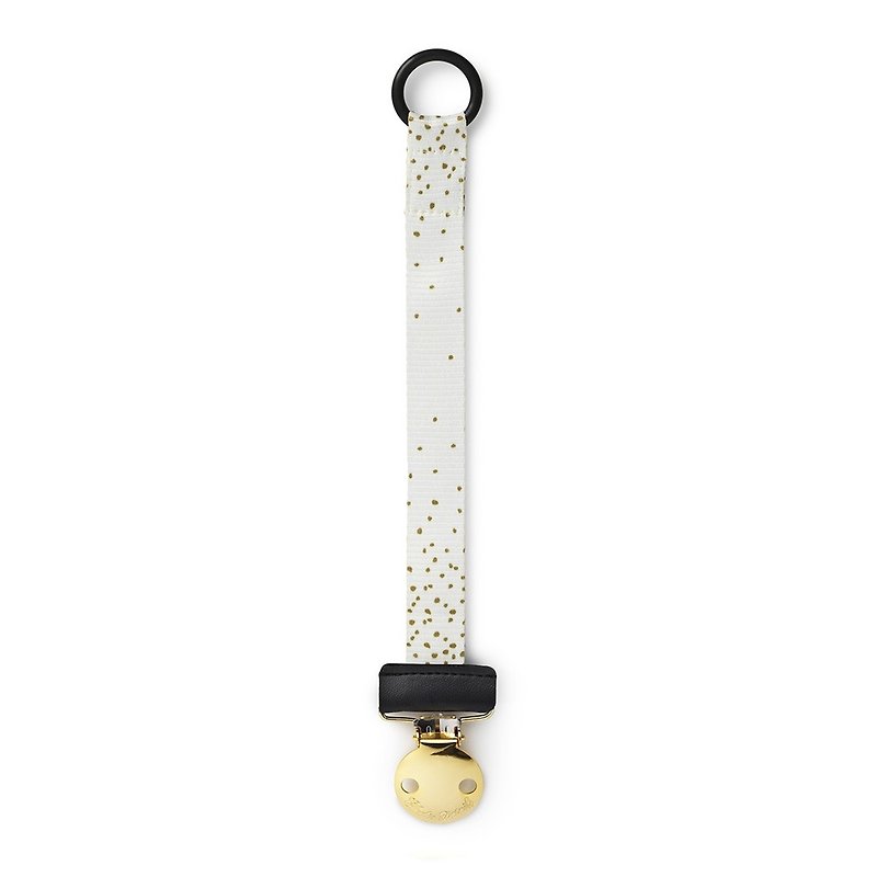 Elodie Details Pacifier Clip - Gold Shimmer - Bibs - Other Materials White