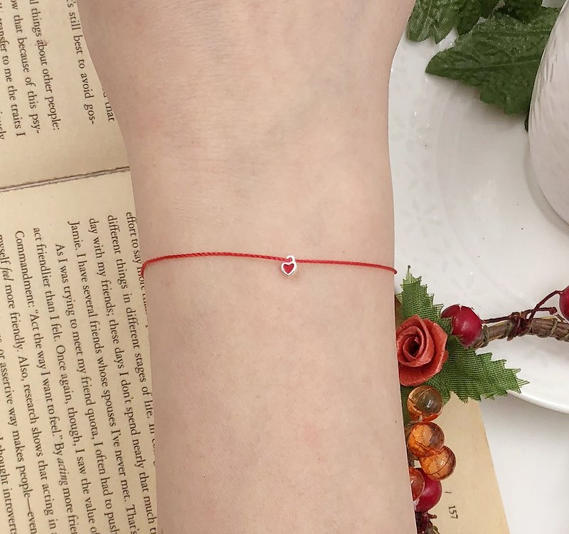 925 sterling silver love lock ultra small mini popular hot red line bracelet line hand rope exquisite - Bracelets - Polyester Red