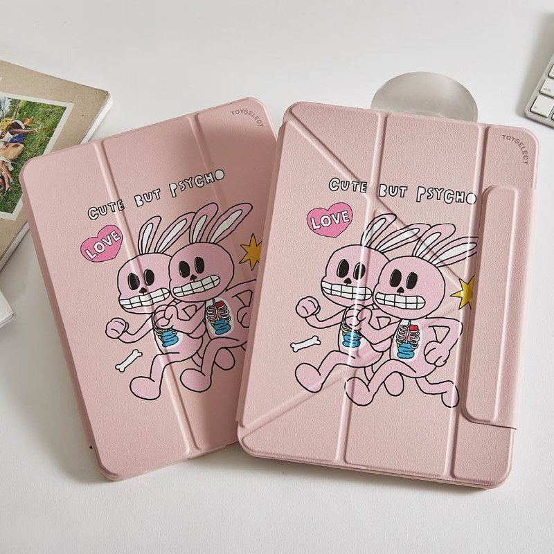 Noyisin奔跑殭屍兔強悍磁吸iPad三折/Y折保護殼 - 平板/電腦保護殼/保護貼 - 塑膠 多色