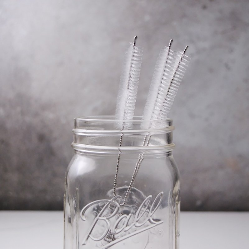 16.5cm [glass straw small brush 3 into] thick straw special supplement small brush (excluding glass jar) - Reusable Straws - Nylon White