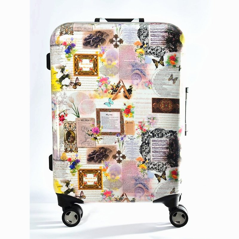 Flowers and plants - hand-printed fashion aluminum frame 20 吋 suitcase / suitcase - Luggage & Luggage Covers - Aluminum Alloy 