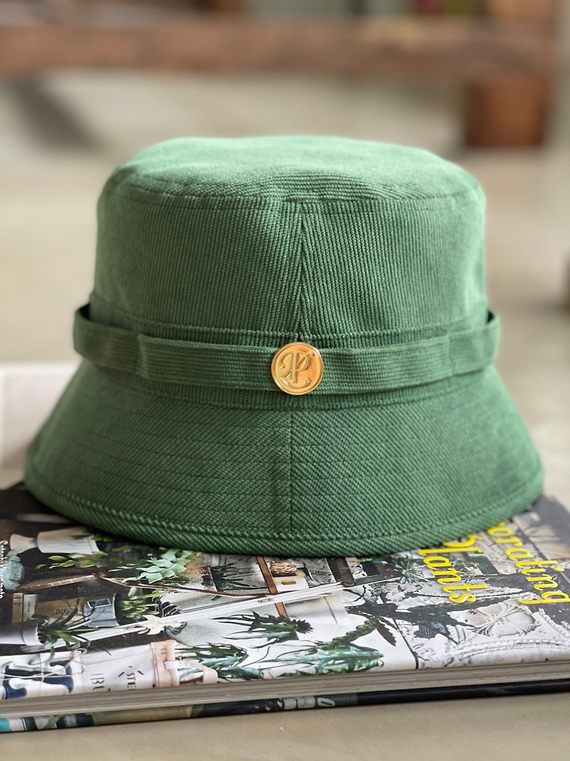 Kiss the Earth Dixie Hat Corduroy Green - Hats & Caps - Other Materials 