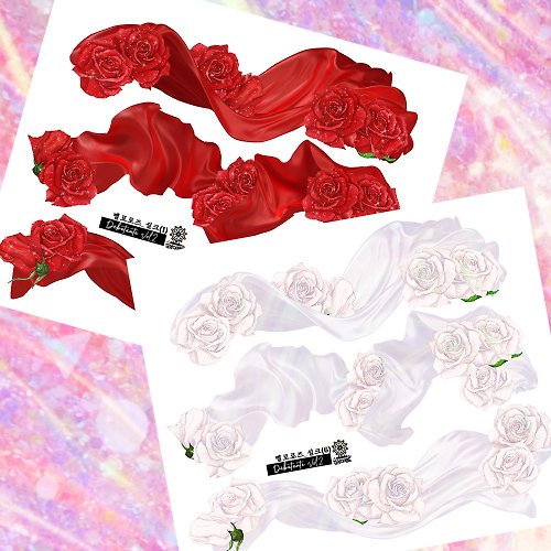 D.B.L *Melo Rose Silk Stickers (8colors)