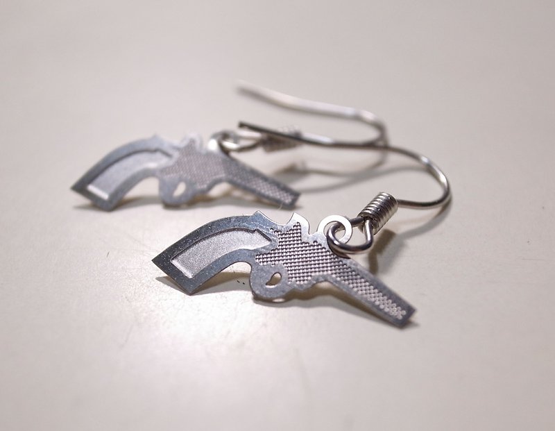 Silver pistol earrings - Earrings & Clip-ons - Other Metals Silver
