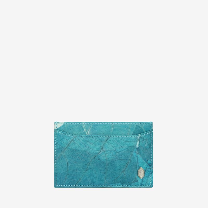 VEGAN CARDHOLDER (Turquoise) - Card Holders & Cases - Plants & Flowers Blue