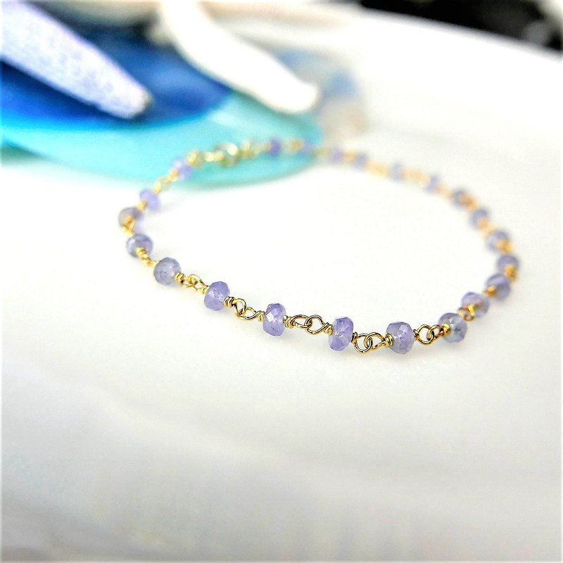 [Buy one get one free] || Birthstone for December|| Tanzanite K 925 Silver Birthstone Thin Bracelet - Bracelets - Silver Blue