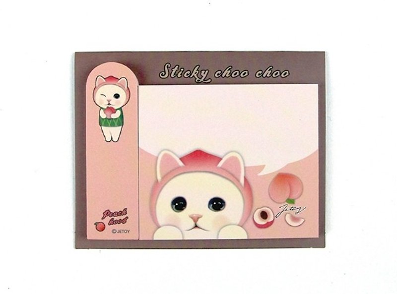 JETOY, sweet cat self-adhesive sticky note _Peach hood J1711303 - Sticky Notes & Notepads - Paper Pink