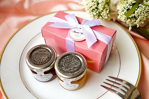 幸福朵朵 婚禮小物 花束禮物 Double Love Pink盒-Tiptree果醬-二入禮盒 早餐 甜點 喝茶 送禮