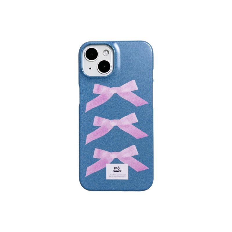 ribbon iPhone Case (light navy) - เคส/ซองมือถือ - วัสดุอื่นๆ หลากหลายสี