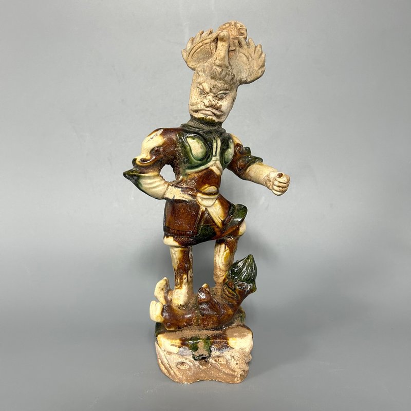 唐三彩天王俑 - 擺飾/家飾品 - 陶 卡其色