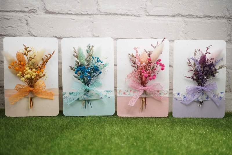 Handmade preserved flower cards/greeting cards/dried flower gift cards - Cards & Postcards - Plants & Flowers Multicolor