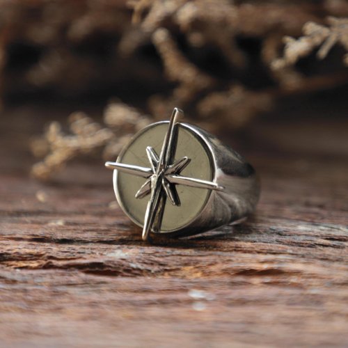 jacksclub 925純銀製成的North Star男士戒指航海風格