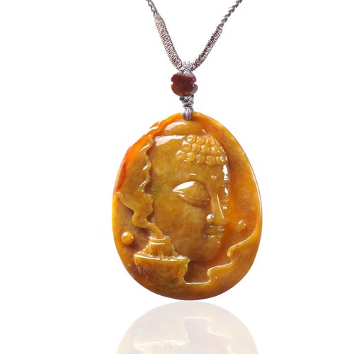 瓔珞珠寶盒 E.L.Jewelry Box 黃翡翡翠佛首項鍊 | 天然緬甸玉翡翠A貨 | 送禮