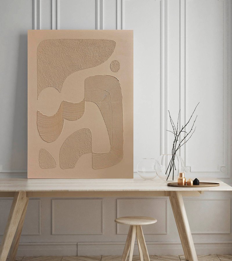 Textured wall art |Textured art |Texture canvas |Texture painting | Brownish bay - 壁貼/牆壁裝飾 - 棉．麻 咖啡色
