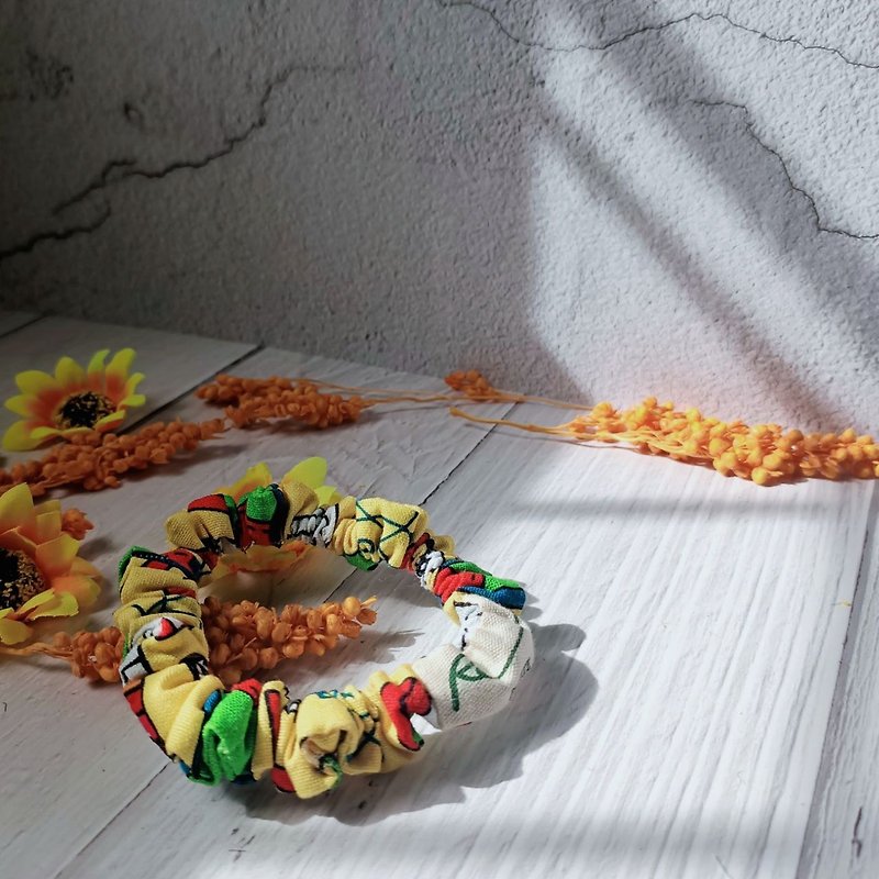 Cute Scrunchies | Scrap Fabric Project | Handmade - Hair Accessories - Cotton & Hemp Yellow