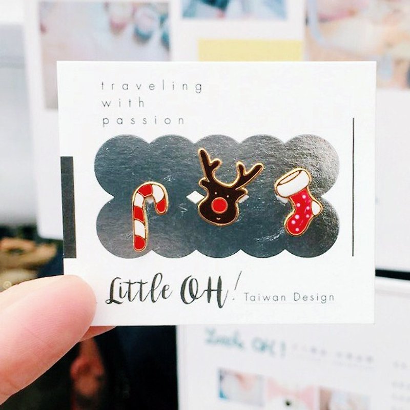 Limited Time Offer | Christmas illustration hand made earrings optional three stores - Earrings & Clip-ons - Other Metals 