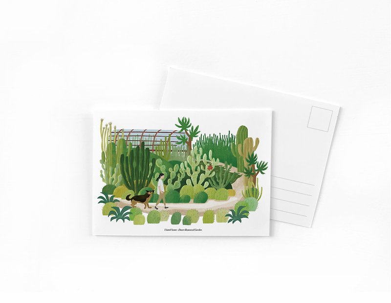 世界的植物園明信片-沙漠多肉植物園 - 心意卡/卡片 - 紙 綠色