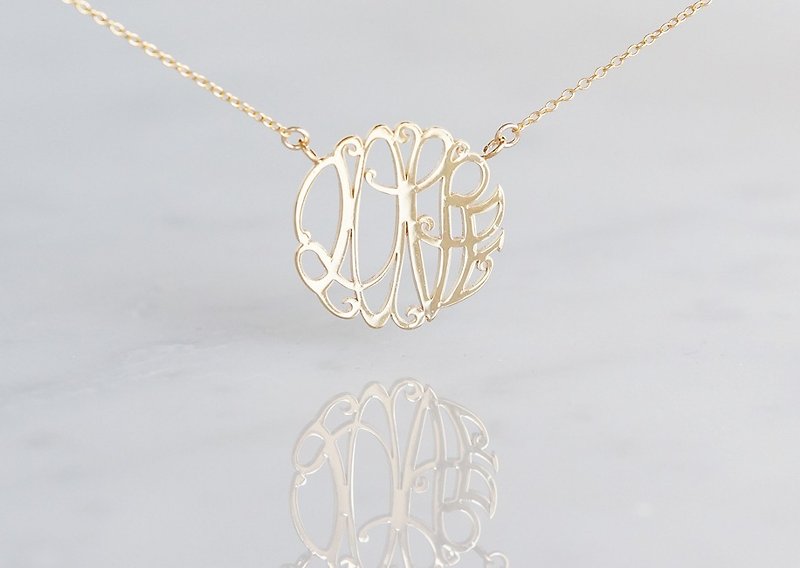 [14KGF] Necklace, LOVE - Necklaces - Other Metals Gold
