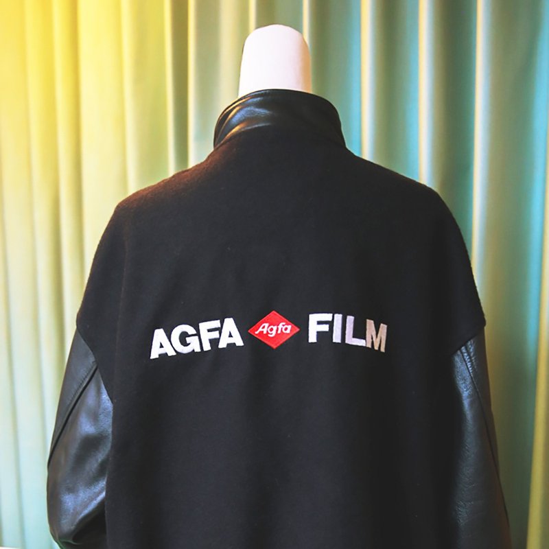 桑惠商號  1950s AGFA愛克發 員工制服  羊毛皮革拼接飛行員外套 - 男夾克/外套 - 羊毛 黑色